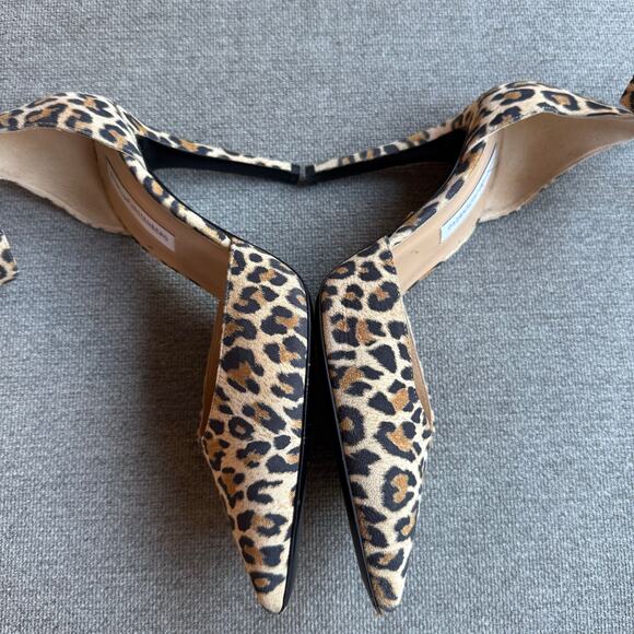 Diane Von Furstenberg Animal Print Ankle Strap Pumps Heels Leather Womens Sz 7.5 - Picture 8 of 14